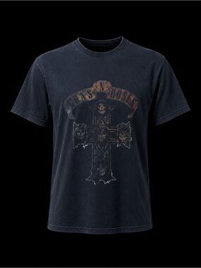 Guns N' Roses Fade Black Graphic Print Band T-Shirt Men’s Size S